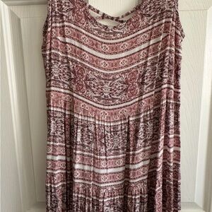 Bohemian Pink and White Patterned Dress